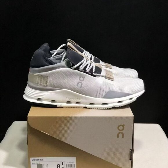 ON Running Cloudnova Women Shoes White Sand - Picture 2 of 7